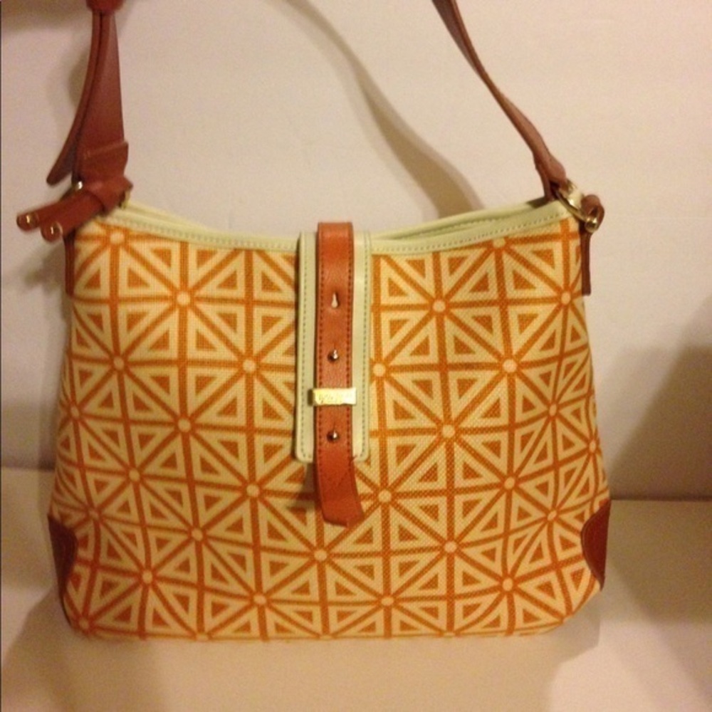 Orange and white spartina 449 shoulder bag